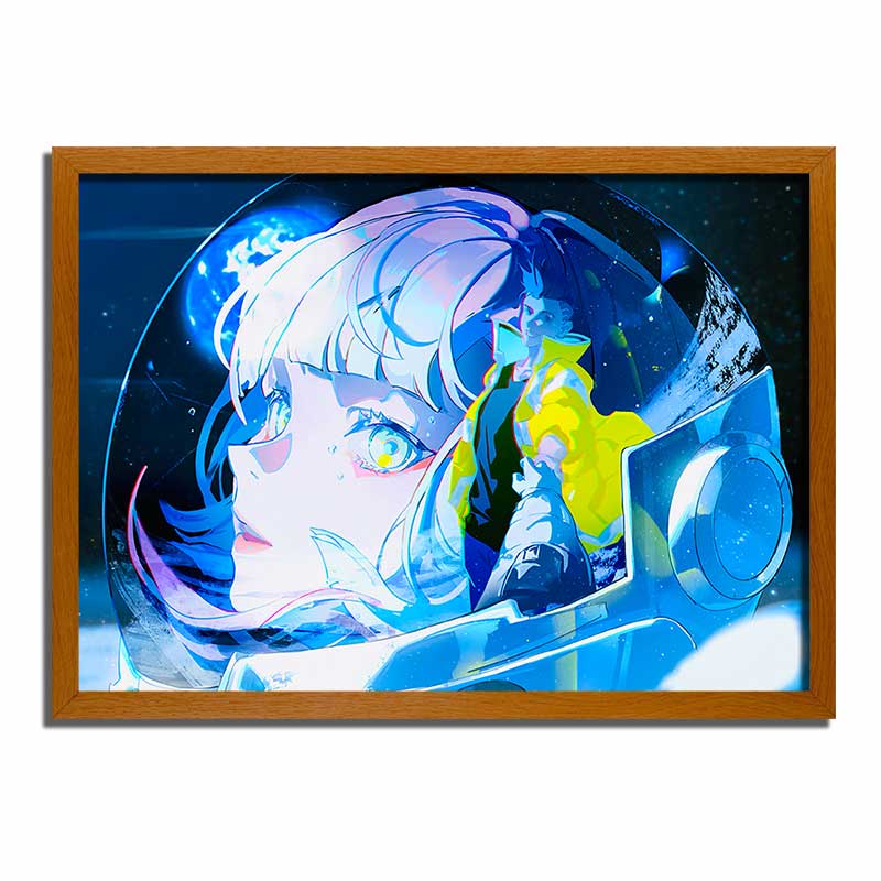 Lucy and David staring into his eyes - Cyberpunk Edgerunners