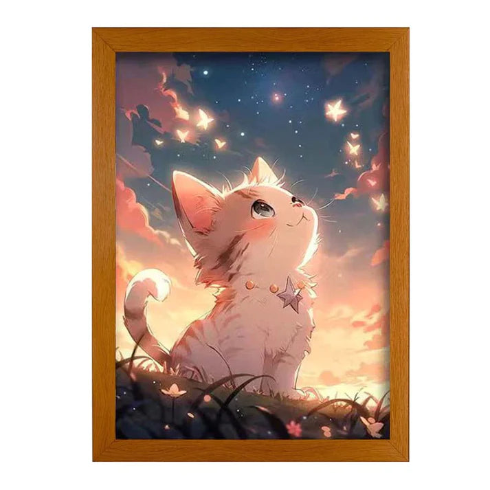 Tableau de chat observant les étoiles